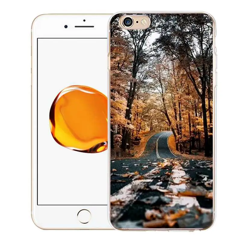 QMSWEI TPU прозрачный телефон чехол для iPhone 6G 6s 7 8 plus x Мягкая Флора Луна лес морская