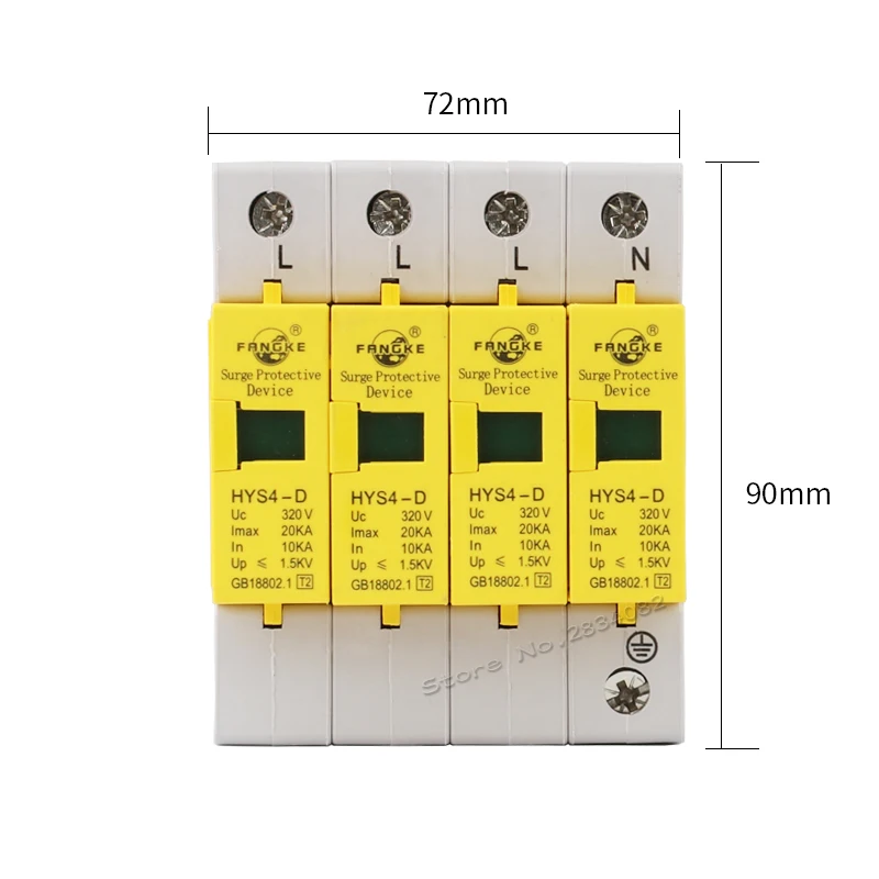 320V 10KA ~ 20KA 4P 4 pole SPD House Защита от перенапряжения защитное устройство