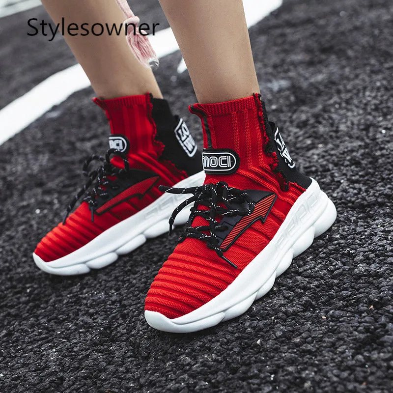 Стильные женские кроссовки Stylesowner популярные трендовые красные однотонные на