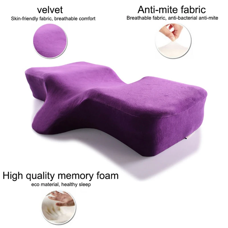 

memory foam eyelash extension pillow ergonomic curve improve sleeping pillows perfect concave headrest neck support