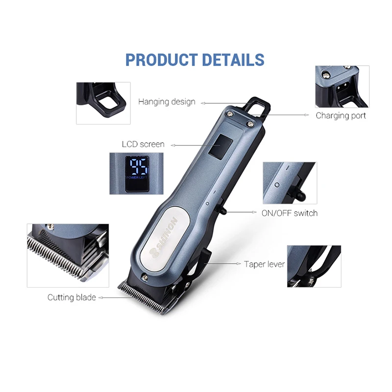 Shinon профессиональная электрическая машинка для стрижки волос триммер мужчин