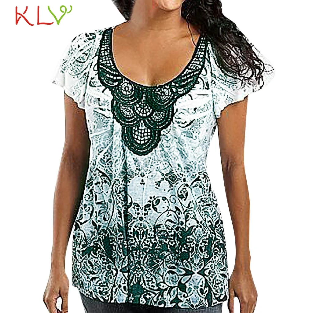 Топы для женщин 5XL летняя повседневная свободная футболка с принтом коротким