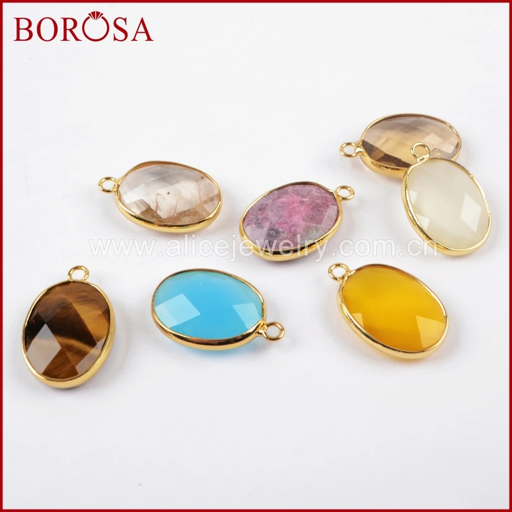 BOROSA Оптовая Элегантный золото Цвет Овальный нескольких Вид камни граненый
