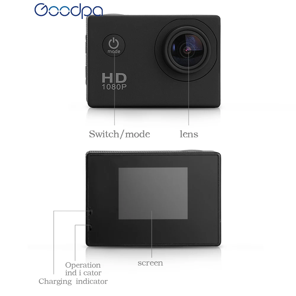 Производитель Goodpa Водонепроницаемый экшн Камера экшн-камеры go pro Стиль SJ4000 экшн-камеры go pro Камера возможностью погружения на глубину до 30 м 1080 P Full HD DVR Спорт Камера s