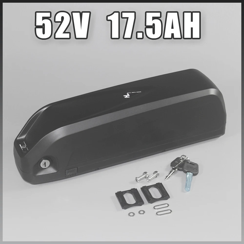 

52V 17.5Ah Li ion Battery 14S Sanyo cell 51.8V 1000W 1200W Electric Fat Bike Hailong Battery US EU No Tax