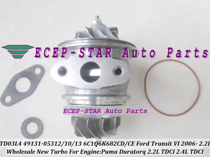 Бесплатная доставка турбо CHRA картридж TD03L4 49131 05312 6C1Q6K682CD 6C1Q6K682CE для Ford Tourneo Transit VI 2006