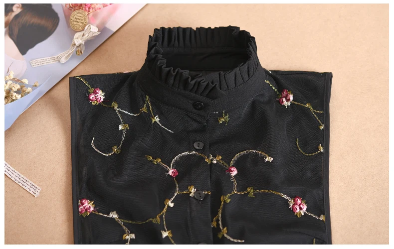 Модный жилет блузка рубашка Съемная вертикальная вышитая стразы винтажная