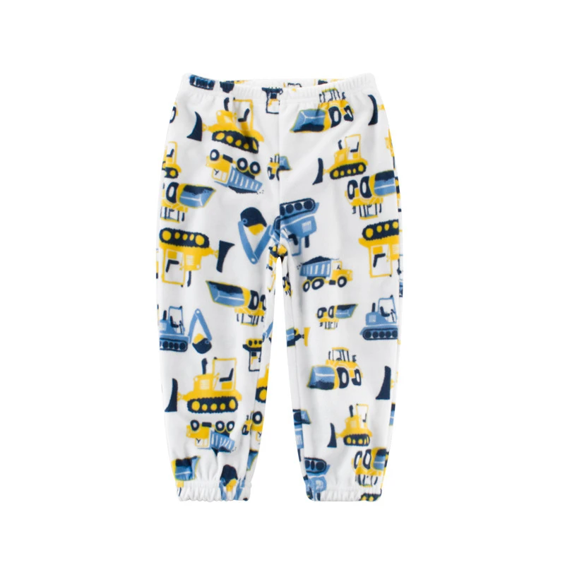 Детские пижамные штаны осенние для малышей домашние флисовые брюки с рисунками