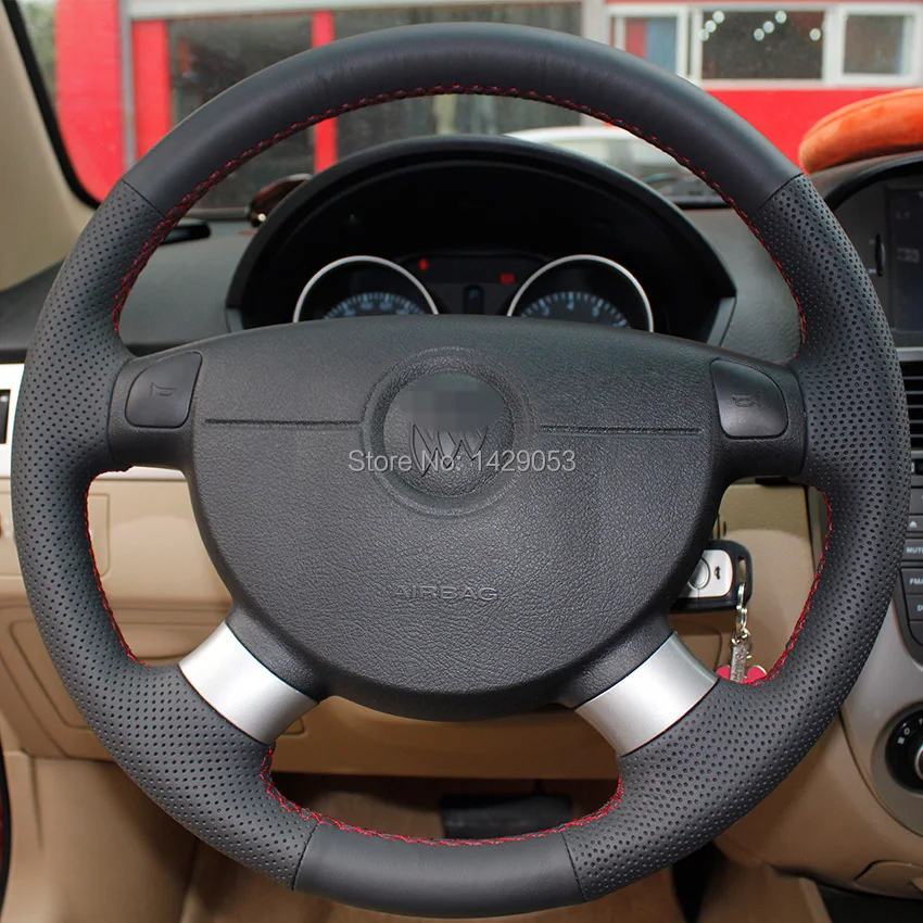 

Case for Buick Excelle Chevrolet Lova Steering wheel covers Car styling DIY genuine leather steering covers Anti-slip breathable