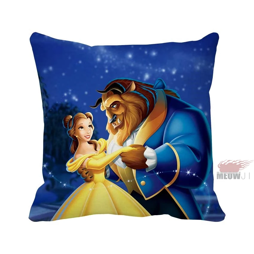 Beauty and The Beast Square Custom Zippered Multi Size Throw Pillow Case Free Shipping | Дом и сад