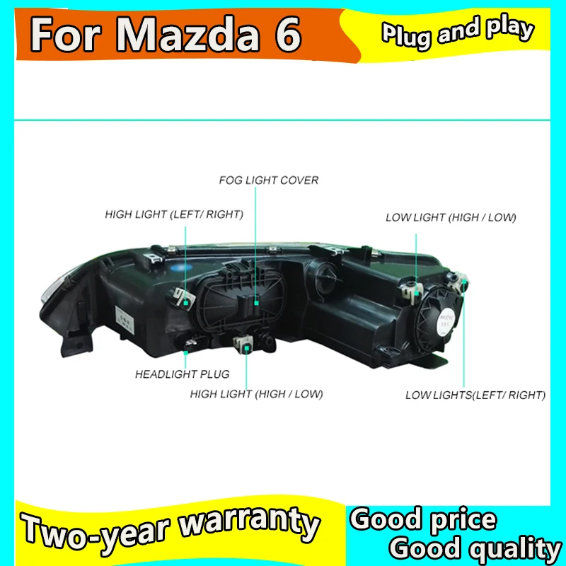 Автостайлинг для Mazda 6 фар 2004 2013 Mazda6 светодиодный ные фары ангельские глазки DRL