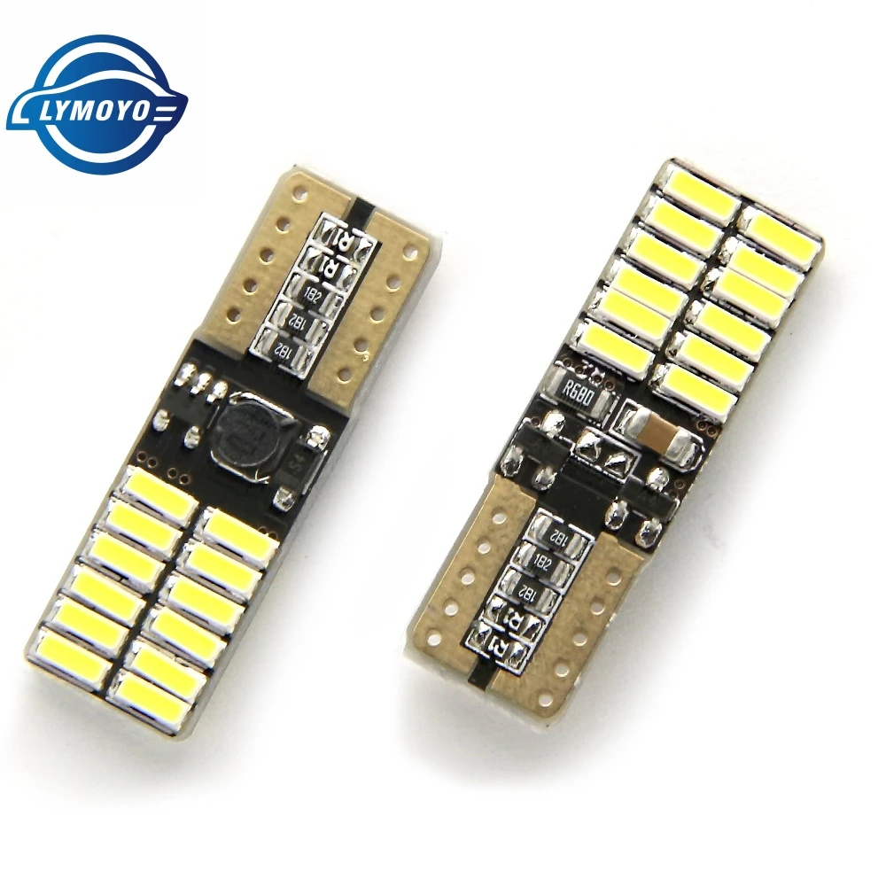 Автомобильные светодиодные лампы T10 w5w 4014 24 SMD canbus для чтения автомобиля/задний