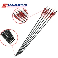 4 pcs 500 spine carbon arrows shield 5inch turkey feather thread interchangeable arrow archery compound bow recurve bow