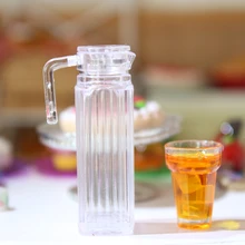 1/12 кукольный домик Миниатюрный кувшин для сока чайник холодный