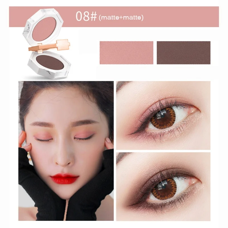 Блеск двойной цвет порошок тени для век макияж жемчуг металлик тени для век Палитра
