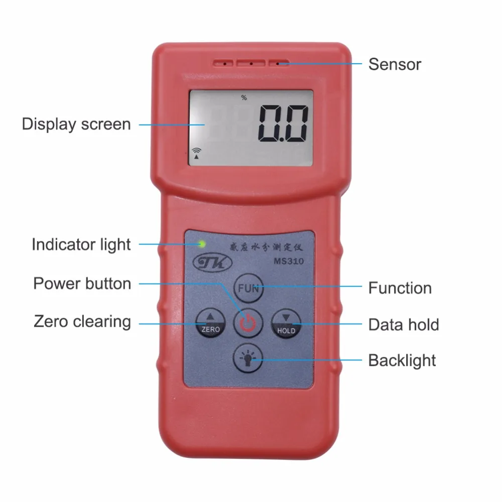 100% новый Индуктивный анализатор влажности MS310 измеритель древесины для
