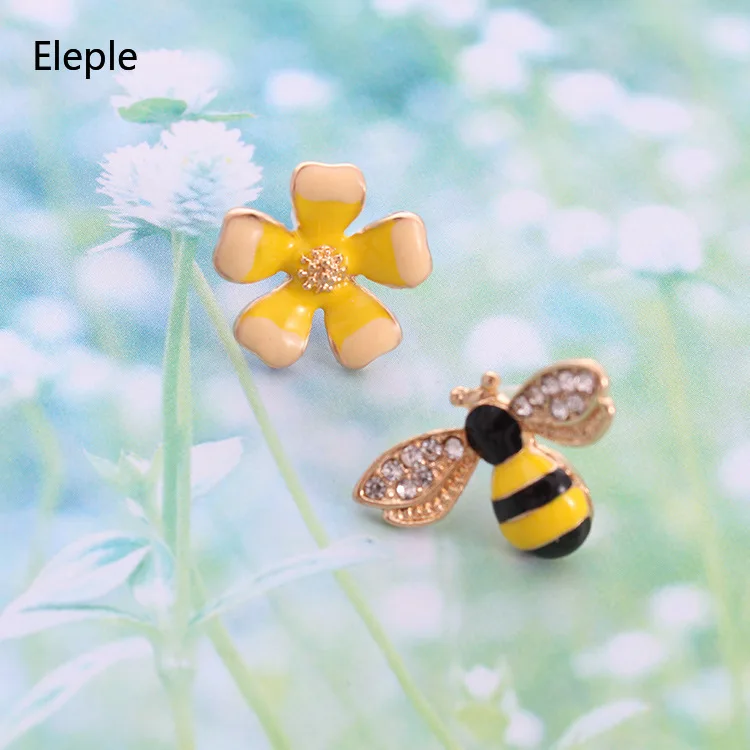 Eleple Korean Flower and Small Bee Earrings Jewelry Birthday Party Celebration Gifts Manufacturers C2019 Factory | Украшения и