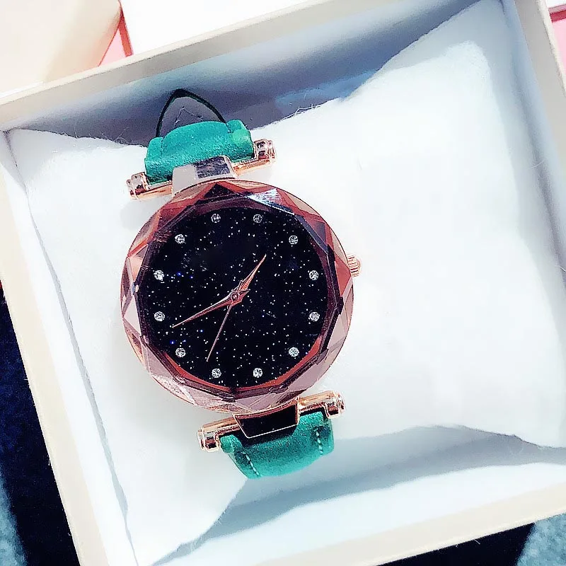 Reloj mujer женские водонепроницаемые часы с циферблатом звездного неба браслет из