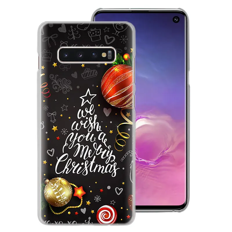 Веселый Рождественский Снеговик телефон чехол s для samsung Galaxy S10e S10 S8 S9 плюс M10 M20 M30 A50 S6 S7 края Жесткий Чехол Крышка