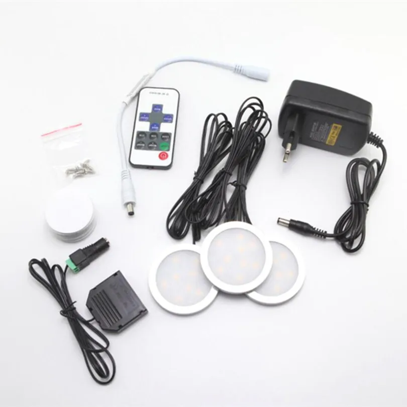 3x2W 6W под шкафом светодиодное освещение шайба светильники Прожекторы 11 key RF
