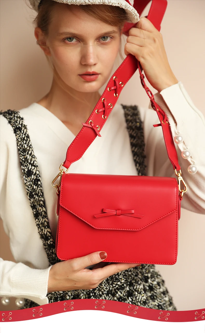 EMINI HOUSE Bow-Knot Crossbody Bags For Women Luxury Handbags Women Bags Designer Split Leather Shoulder Bag