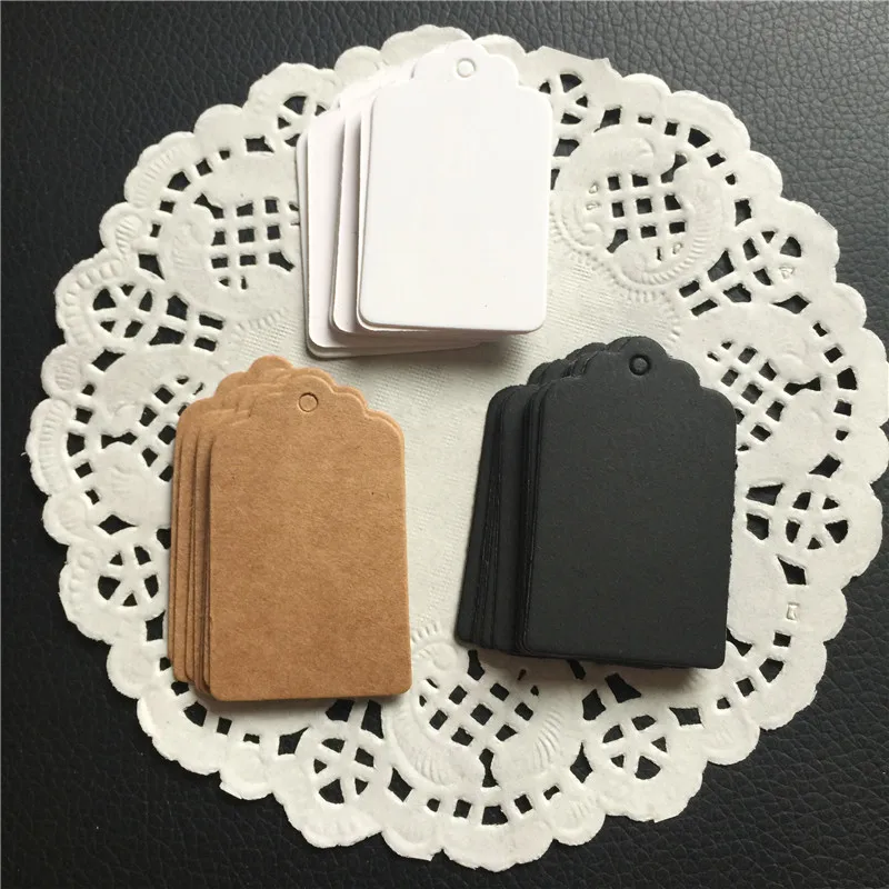 100 шт. черные белые коричневые бумажные бирки сделай сам подарочные украшения