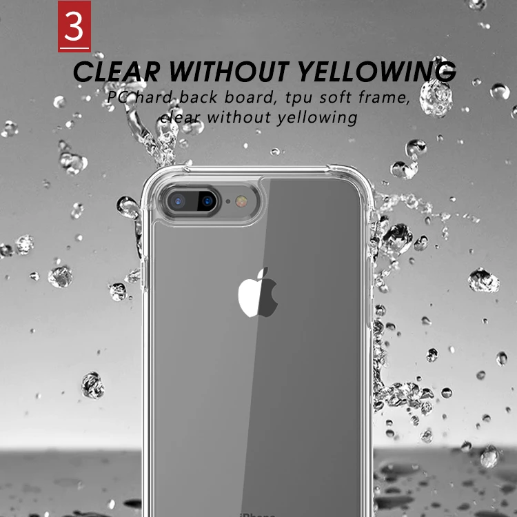 Чехол IPAKY для iPhone 8 7 Plus 6 6s ПК задний бампер из ТПУ Гибридный прозрачный