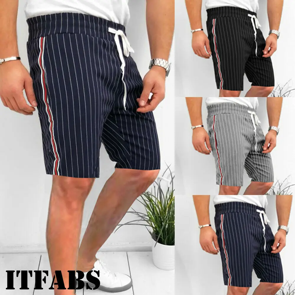 Новинка 2019 мужские Модные деловые полосатые шорты в британском стиле летние