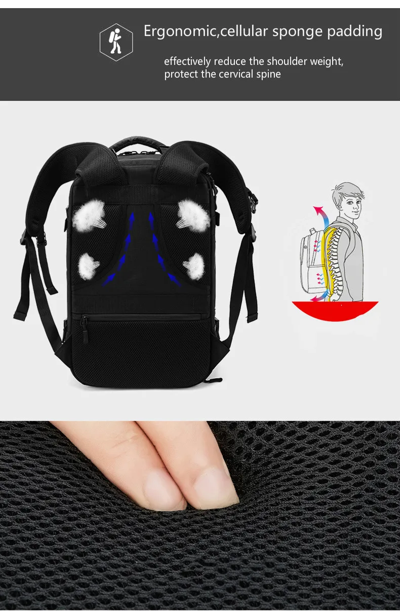 OZUKO USB рюкзак для мужчин Дорожная сумка мужской чемодан бизнес рюкзак большой емкости водонепроницаемый рюкзак для ноутбука с сумкой для обуви