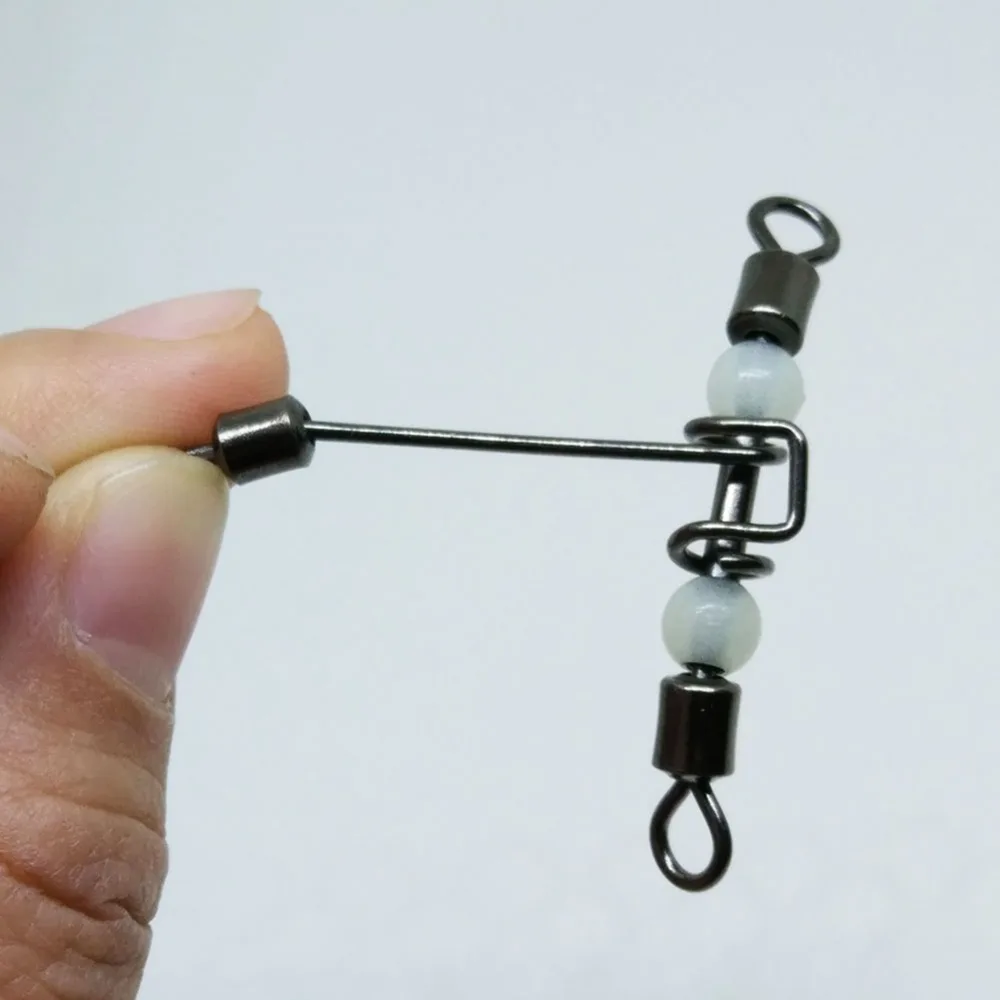 Тройной Вертлюг для рыбалки Т-образный крест вертлюг со светящимися бусинами