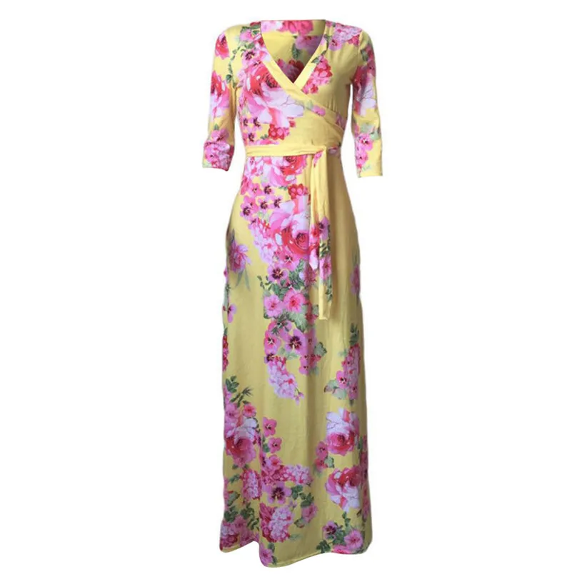 Womail женское свободное Повседневное платье 2017 с рукавом три четверти модные