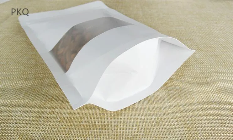 50 шт. много размеров застежка-молния белая бумажная оконная сумка стоячая