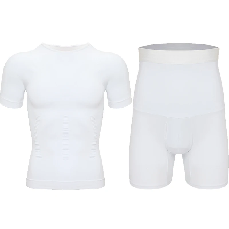 White Shirt Shorts VASLANDA, трусы-боксеры с высокой талией, Корректирующее Мужское нижнее белье для похудения, мягкие шорты, подштанники для увеличения живота, Короткие трусы, Корректирующее белье - Цвет: White Shirt Shorts