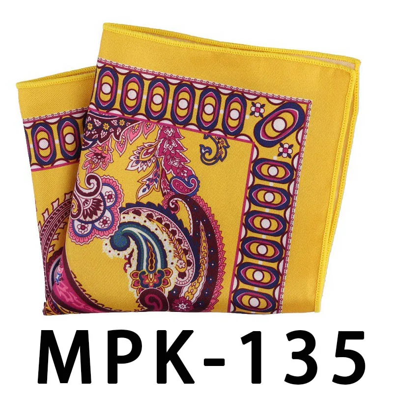 MPK-135 YISHLINE отличительный мужской носовой платок Карманный квадратный шелковый мужской горошек с принтом пейсли мужские нагрудные Платки для мужских костюмов аксессуары - Цвет: MPK-135