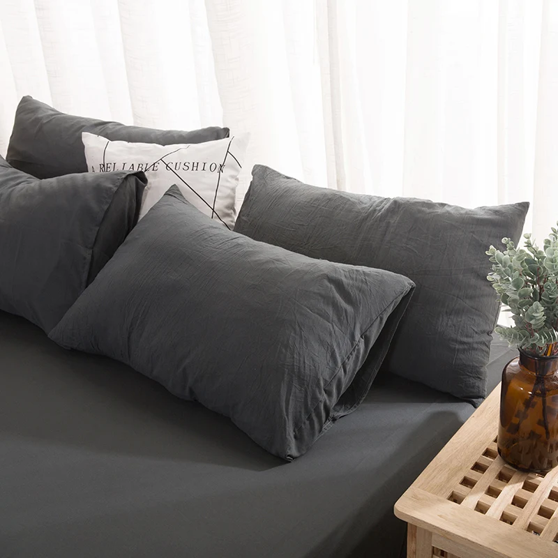 LOVINSUNSHINE Queen Bedding Set Cover Duvet Simple Solid Color 4pcs Luxury Sets AB#107|Комплекты постельного белья| |