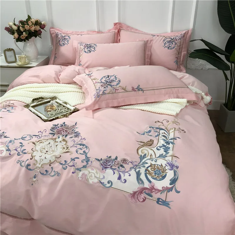 Роскошная королевская вышивка 60S Египетский хлопок дворцовый Комплект