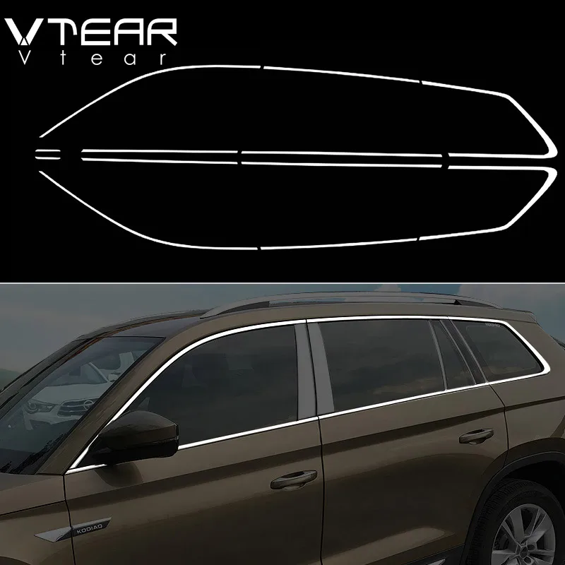Vtear для Skoda Kodiaq аксессуары окна хромированная накладка нержавеющая сталь внешний