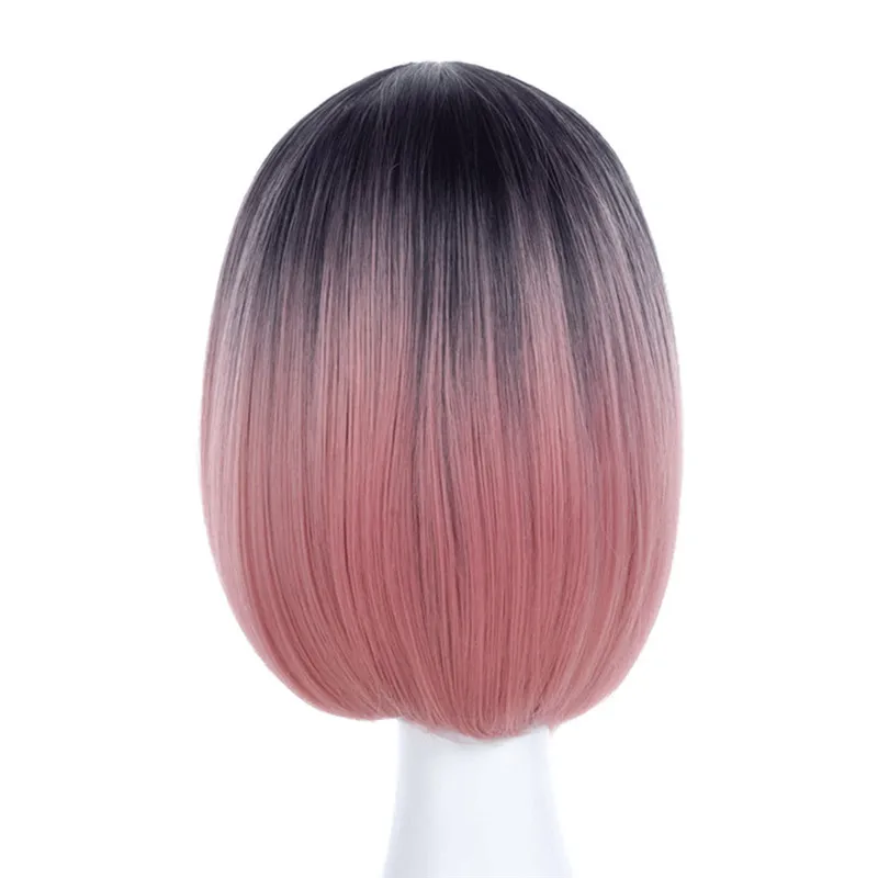 MSI Wigs два тона блонд Омбре парик натуральный афро короткие прямые волосы синтетические парики для женщин термостойкие
