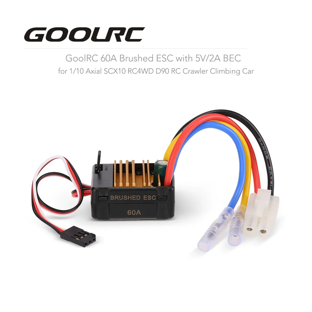 Оригинальный электрический регулятор скорости GoolRC 60A Brushed ESC с 5 В/2 а BEC для 1/10 Axial