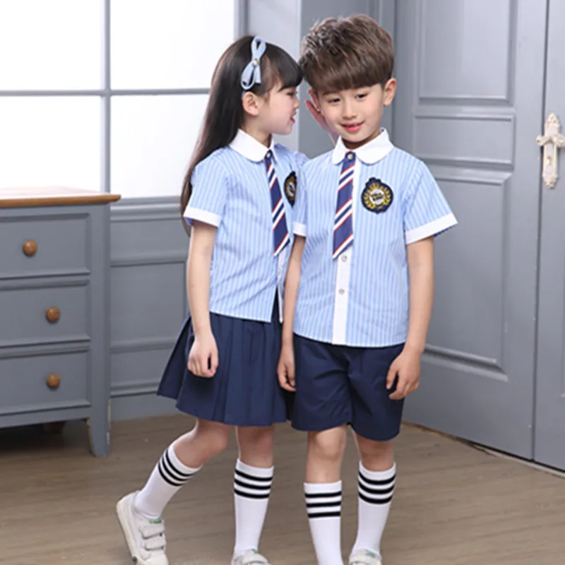 Детская летняя школьная одежда с коротким рукавом для девочек на выпускной |
