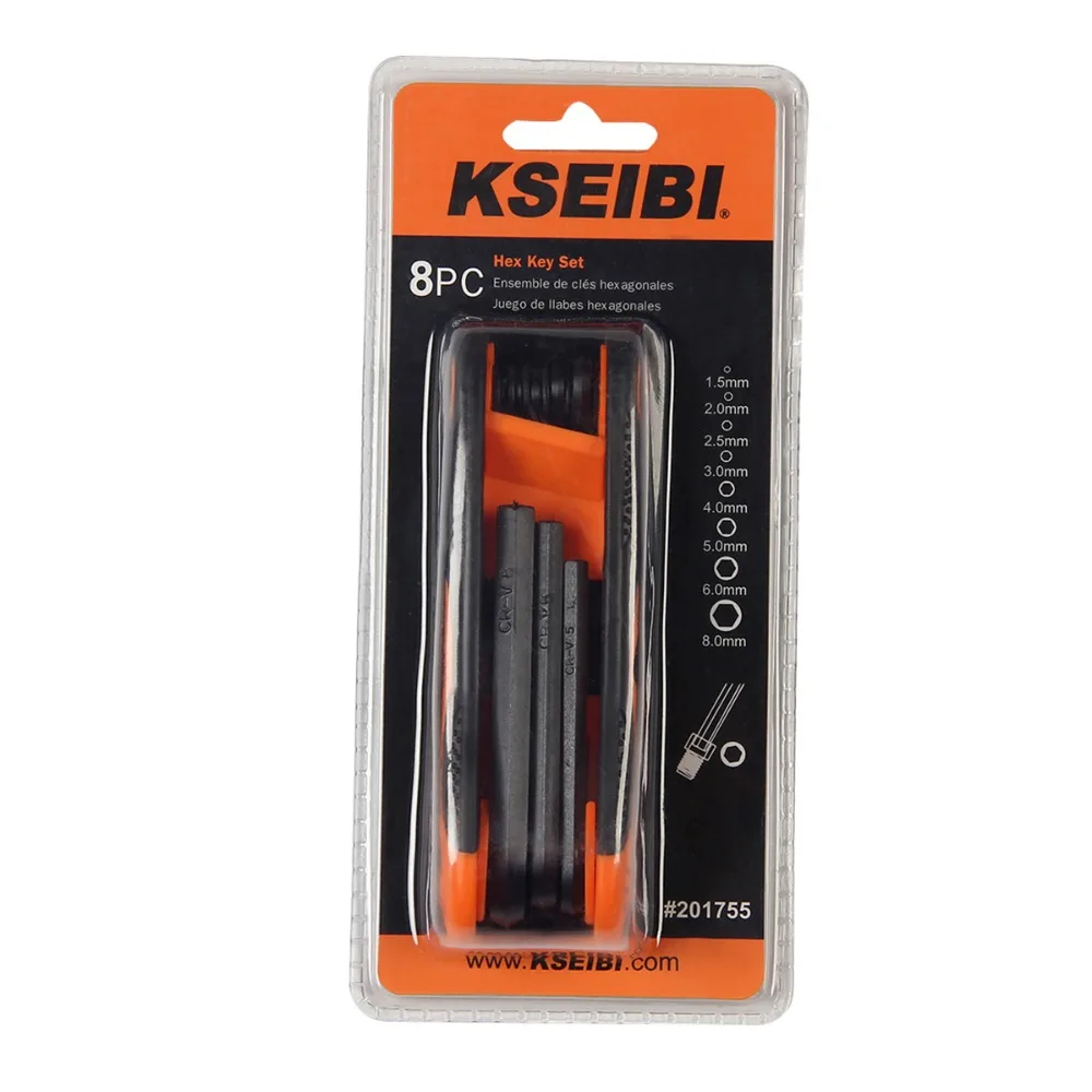 KSEIBI 8 шт. складной шестигранный ключ набор SAE метрический и Torx(звезда) Аллен ручной инструмент набор выберите размер
