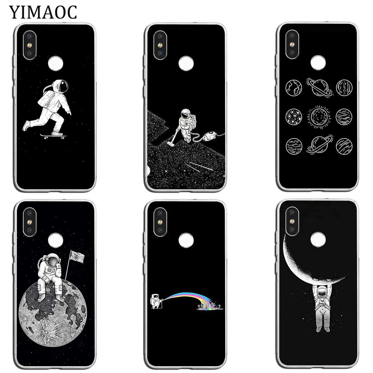 Мягкий чехол moon astronaut universe Starry star Space для Xiaomi MI Redmi 8A 7A 6A 5A 4X Note 8 7 6 Pro 5 Plus|Бамперы| |