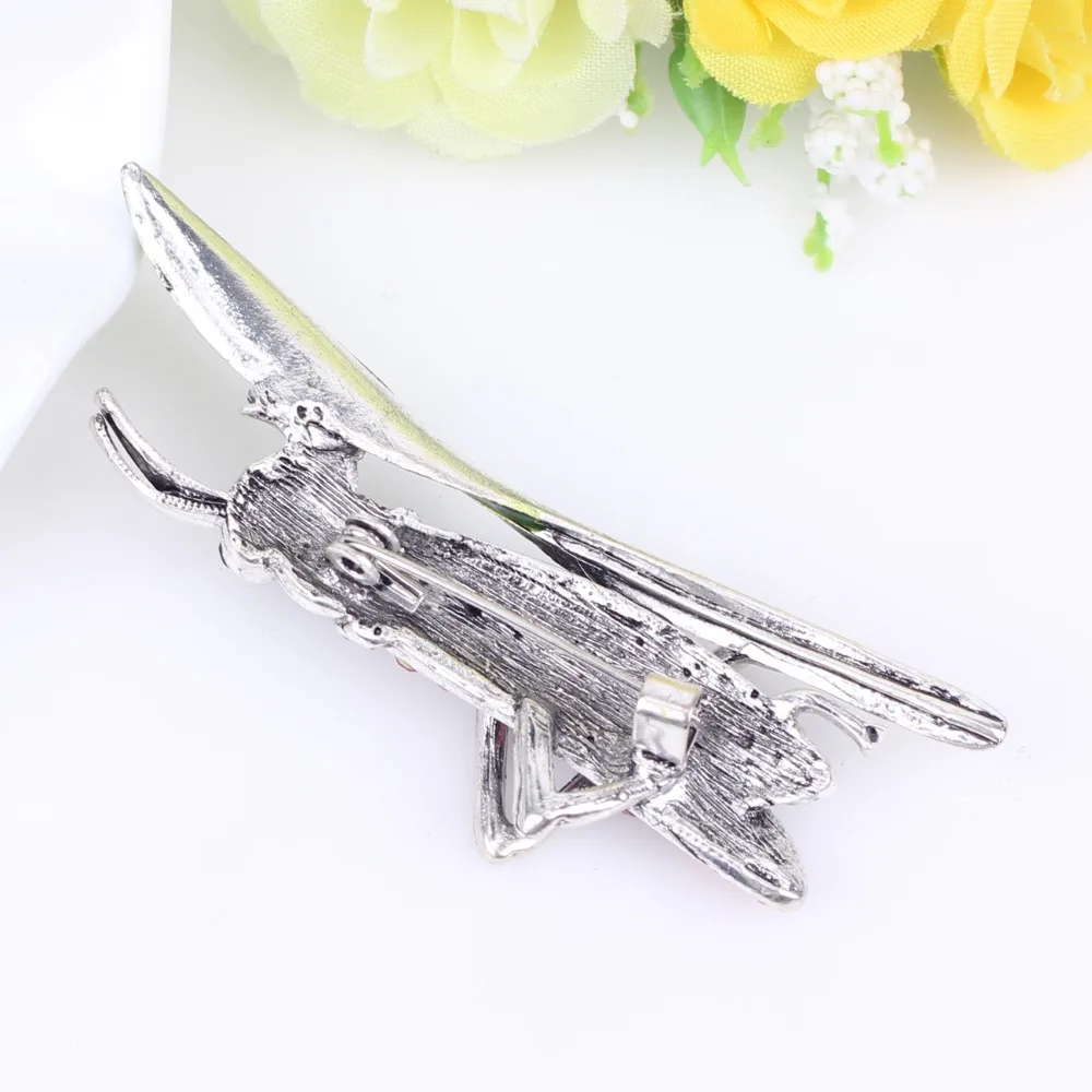 WEVENI Стразы сплав лист Кузнечик броши для одежды шарф ювелирные изделия булавка