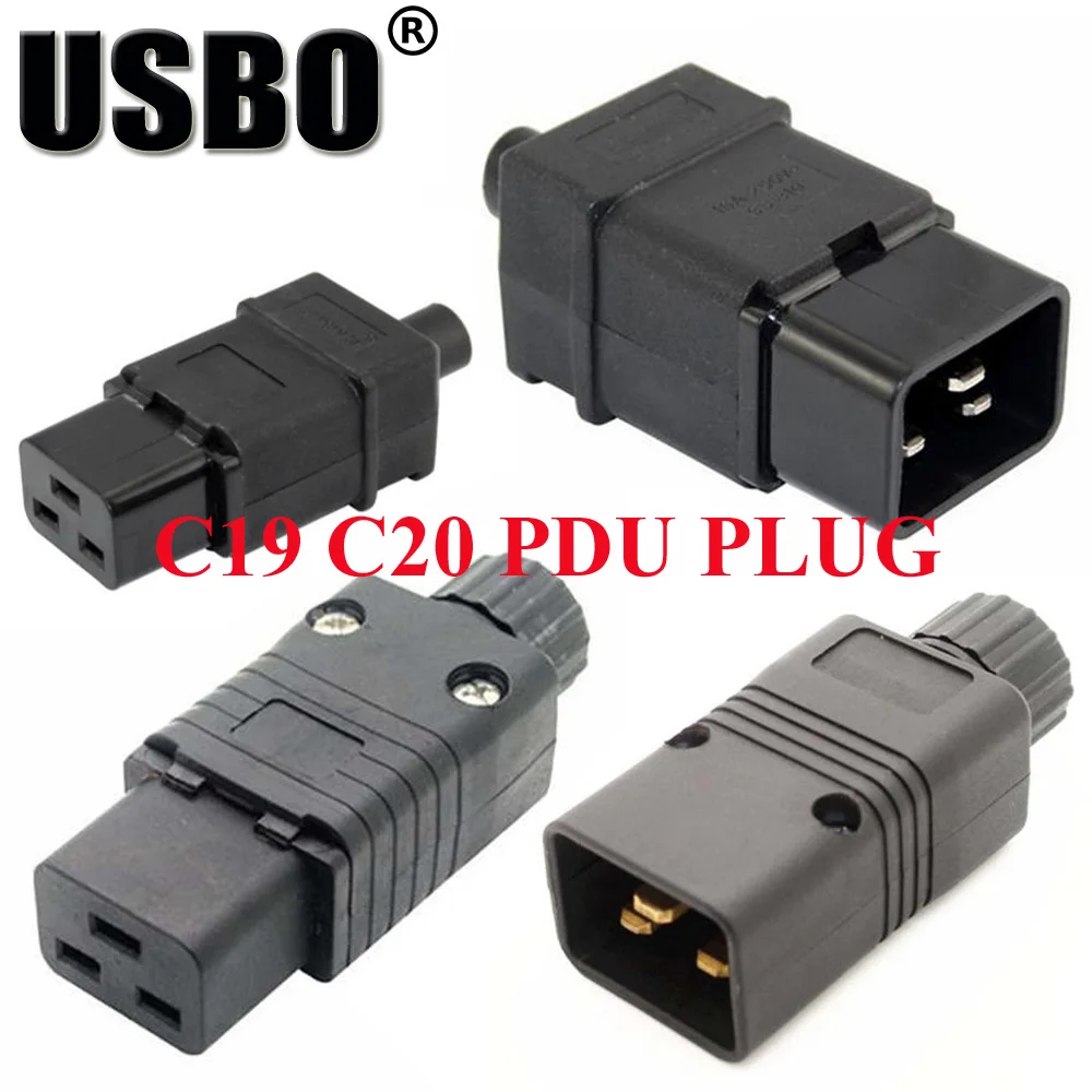 Поставка черный IEC320-C19/C20 Собранный штекер PDU шасси выделенный мужской женский вилка подключения 16A сварочная розетка конвертер