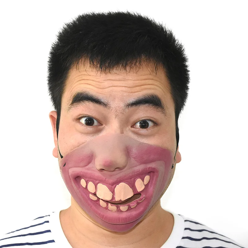 Funny Ugly Half Face Latex Mask Party Decorations for Masquerade Clown Cosplay Horrible Props Halloween Decorative Masks | Дом и сад