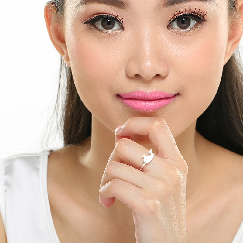 Женское Открытое кольцо с серебристым и серым Китом|fine jewelry|ring ringrings for women |