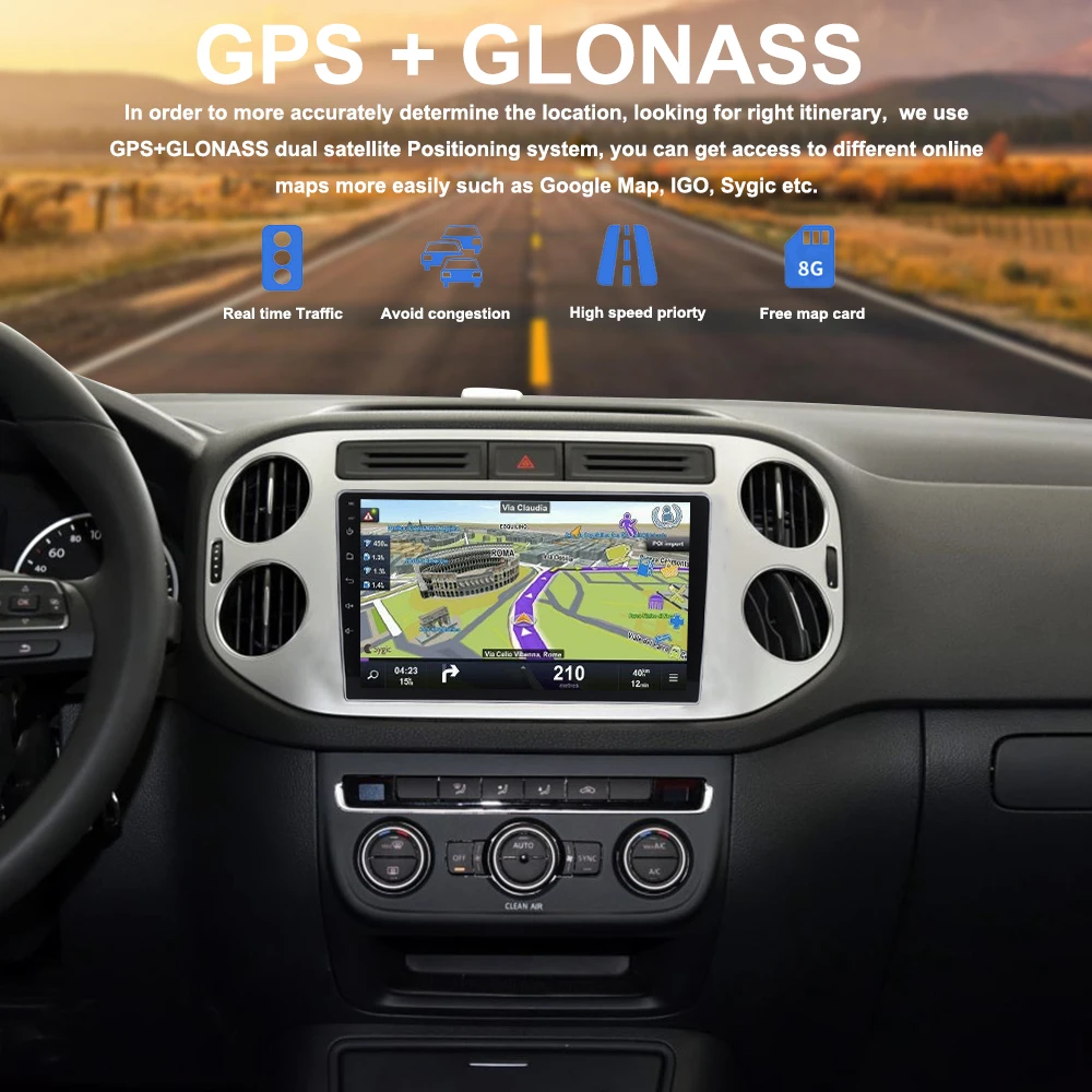 Автомобильный аудио gps для VW Tiguan 2009 2010 2011 2012 2013 Android 8,0 автомобиль радио " ips Экран Авто Радио стерео 4G WI-FI RDS