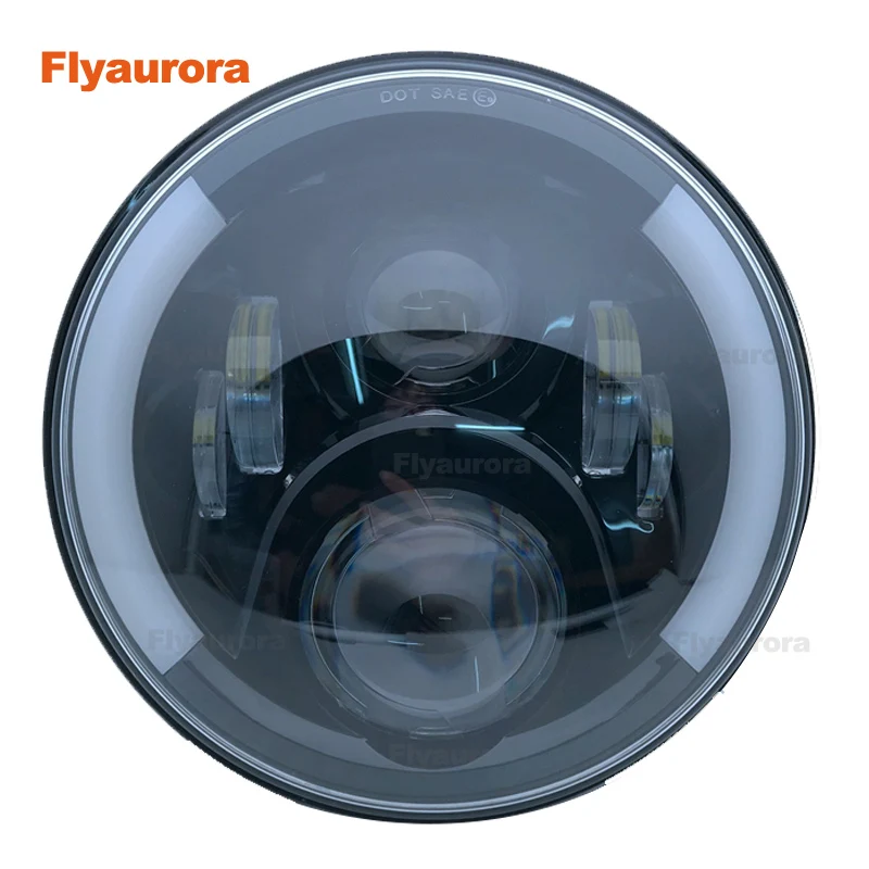 Flyaurora 1 шт. передние бамперные фары 60 Вт Автомобильные светодиодные H4 7 дюймов автомобильные аксессуары для Jeep Wrangler Jk suzuki samurai