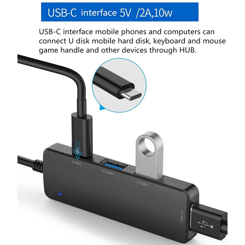 Usb концентратор Thunderbolt 3 с 4 портами Type c к USB 2 0 1 адаптер для MacBook Pro Samsung s9s s10 huawei mate 20