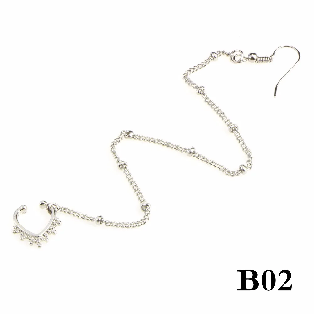 Модные кольца для носа 1 шт. цепочка поддельный пирсинг Летний стиль U образный